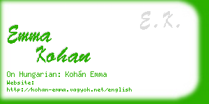 emma kohan business card
