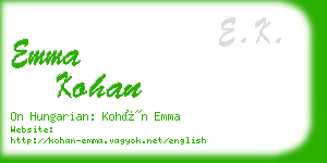 emma kohan business card